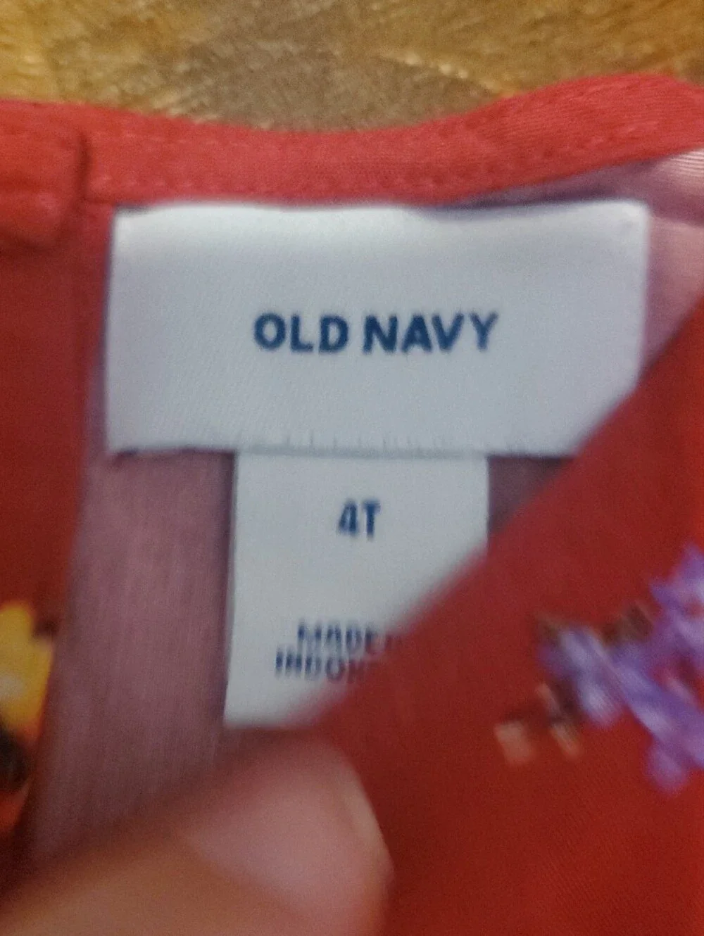 Old Navy Red Floral Peasant Long-Sleeve Top